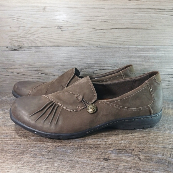 Rockport Loafers Women's 9 Brown Leather Pleated Slip-on Comfort Shoes - Picture 3 of 11